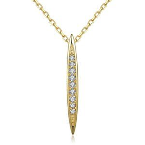 Real Diamond Straight Bar Pendant Yellow Gold